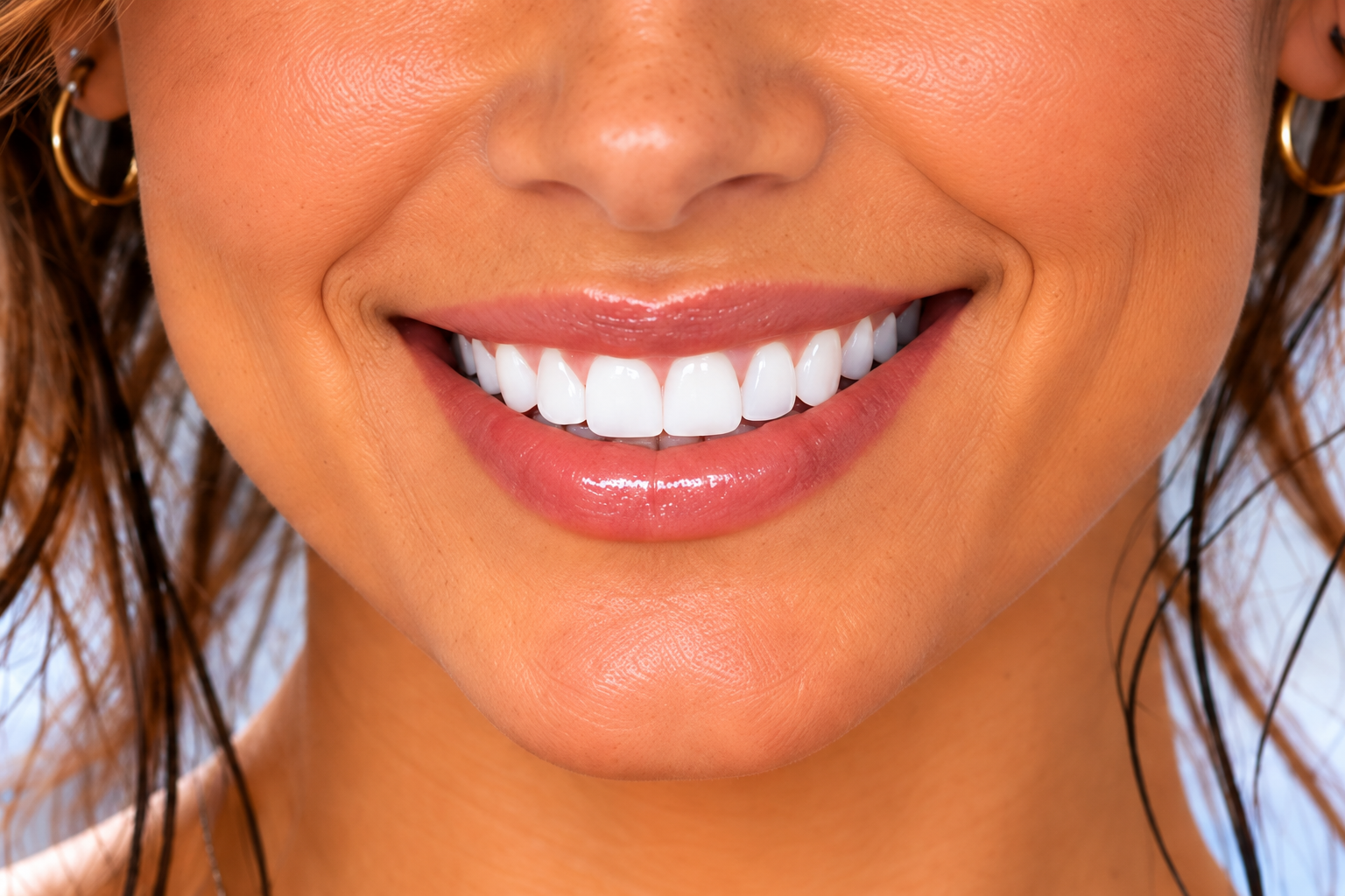 Radiant Glossy Smile Close-Up
